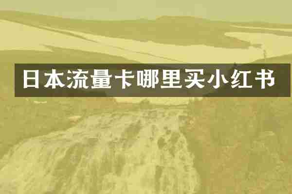 日本流量卡哪里买小红书