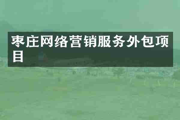 枣庄网络营销服务外包项目