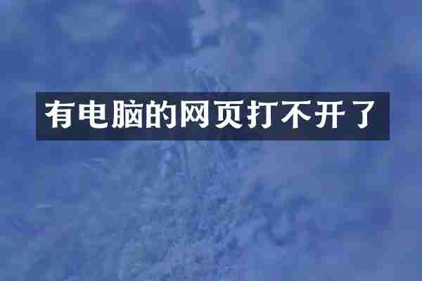 有电脑的网页打不开了