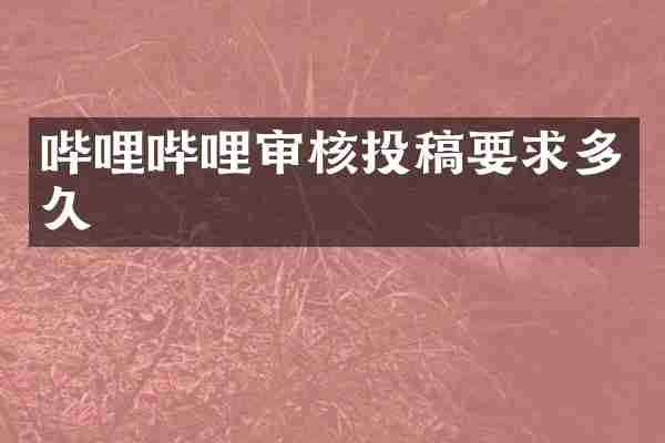 哔哩哔哩审核投稿要求多久