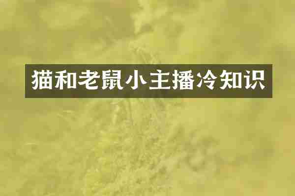 猫和老鼠小主播冷知识