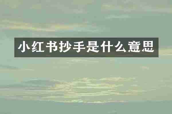小红书抄手是什么意思