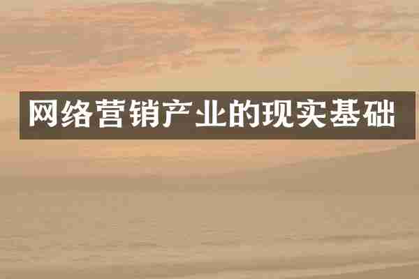 网络营销产业的现实基础