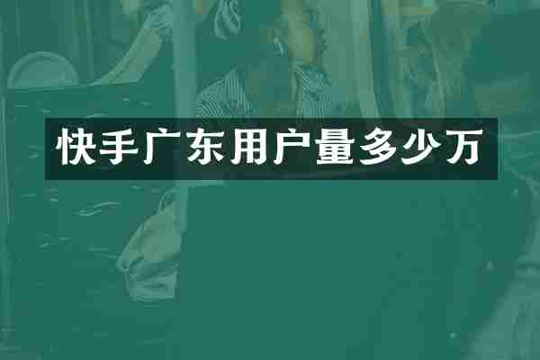 快手广东用户量多少万