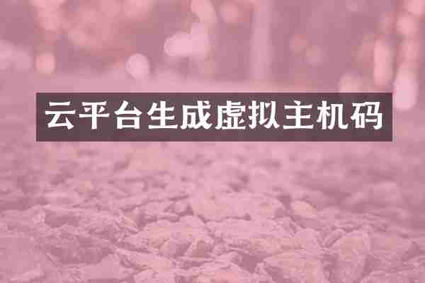 云平台生成虚拟主机码