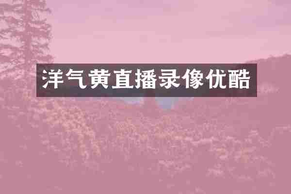 洋气黄直播录像优酷