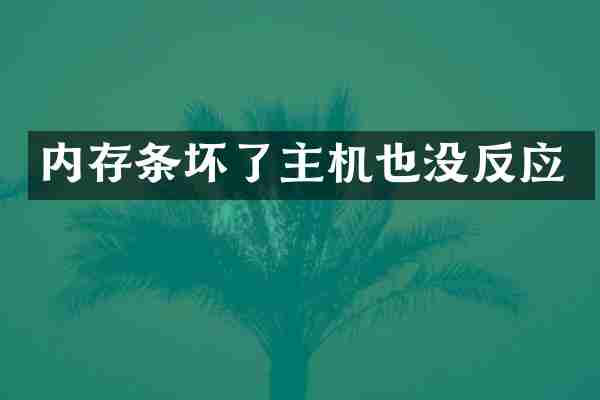 内存条坏了主机也没反应