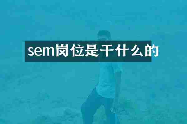 sem岗位是干什么的
