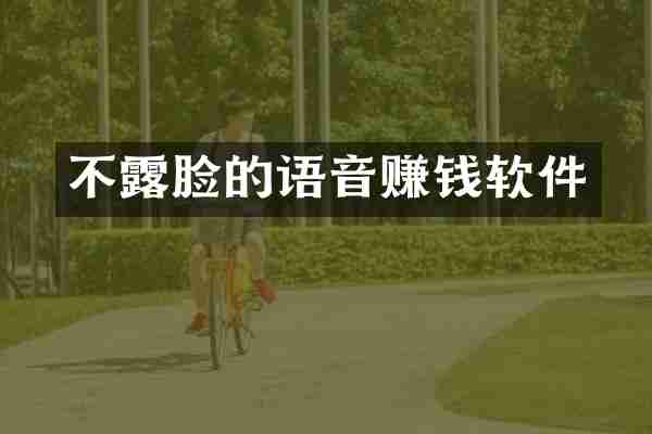不露脸的语音赚钱软件