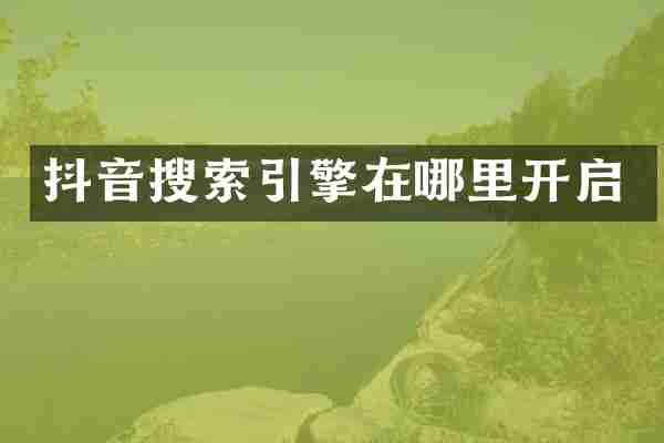 抖音搜索引擎在哪里开启