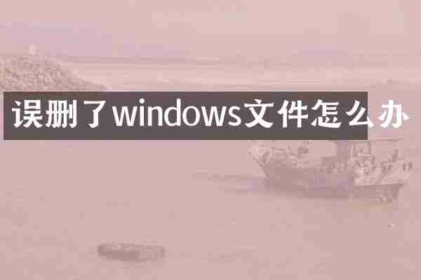 误删了windows文件怎么办