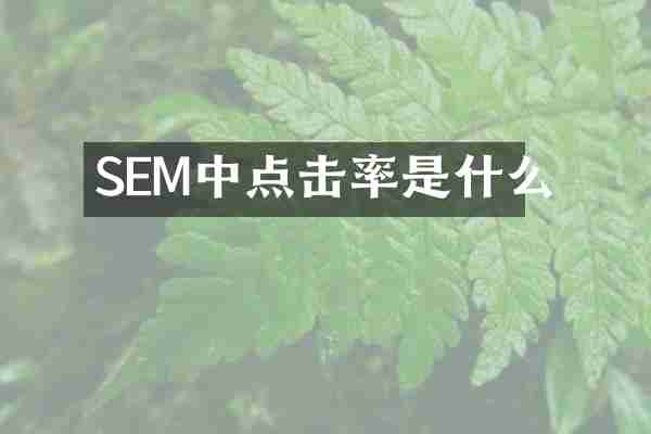 SEM中点击率是什么