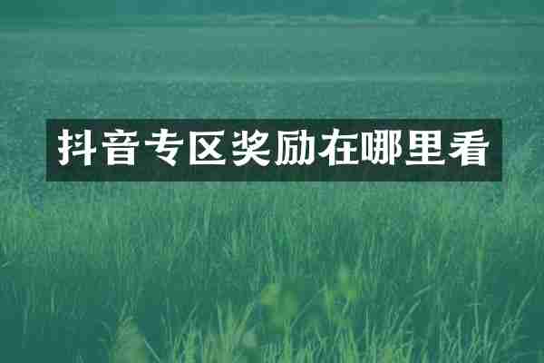 抖音专区奖励在哪里看