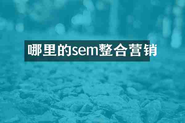 哪里的sem整合营销