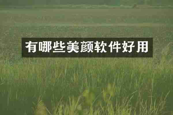 有哪些美颜软件好用