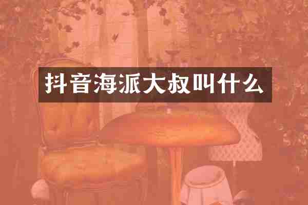 抖音海派大叔叫什么