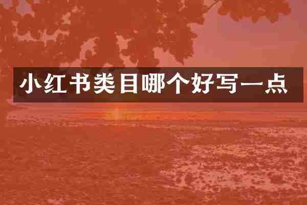 小红书类目哪个好写一点