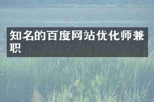 知名的百度网站优化师兼职