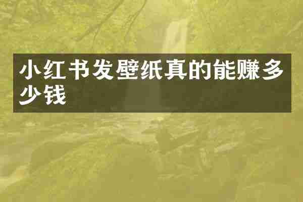 小红书发壁纸真的能赚多少钱