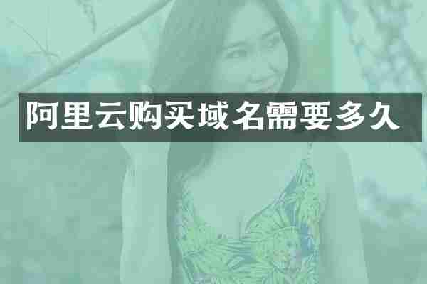 阿里云购买域名需要多久
