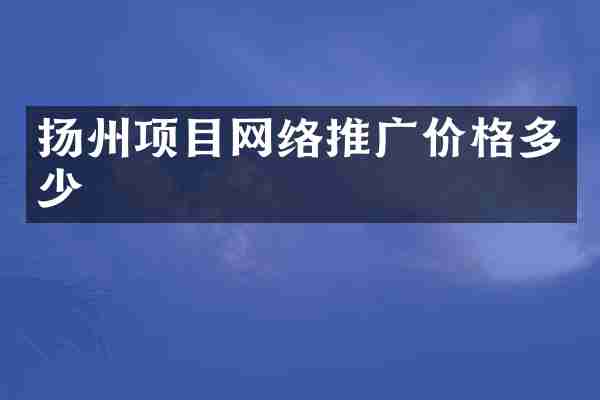 扬州项目网络推广价格多少