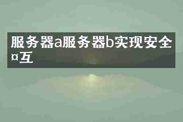 服务器a服务器b实现安全交互