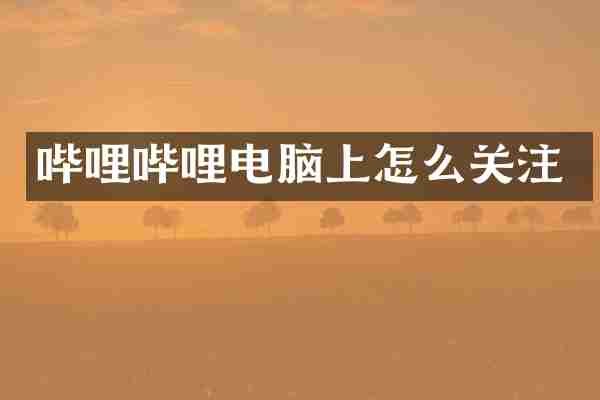 哔哩哔哩电脑上怎么关注