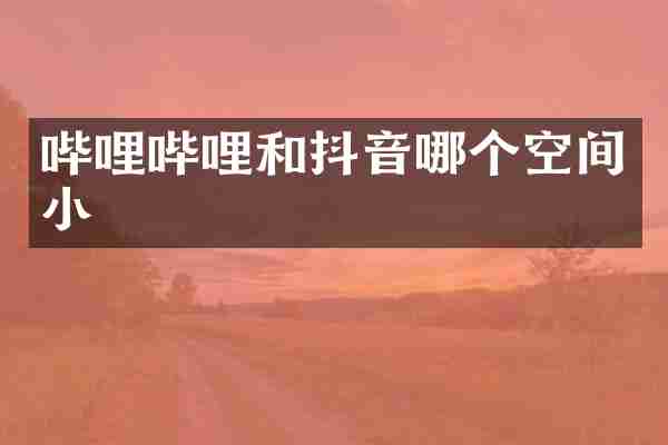 哔哩哔哩和抖音哪个空间小