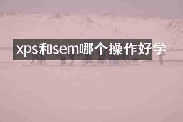xps和sem哪个操作好学
