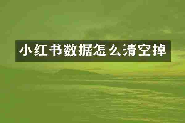 小红书数据怎么清空掉