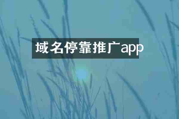 域名停靠推广app
