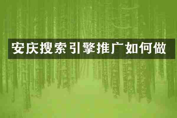 安庆搜索引擎推广如何做