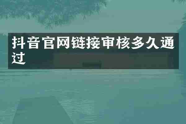 抖音官网链接审核多久通过