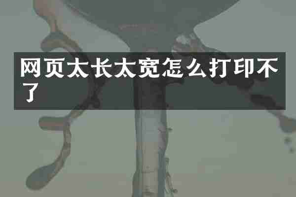 网页太长太宽怎么打印不了