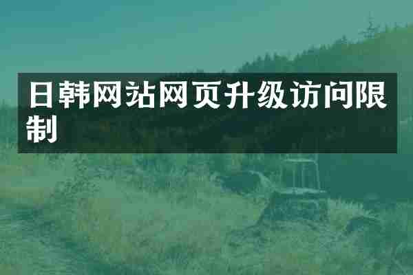 日韩网站网页升级访问限制