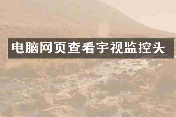 电脑网页查看宇视监控头