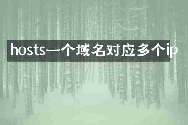 hosts一个域名对应多个ip