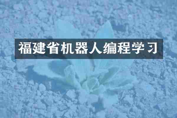 福建省机器人编程学习