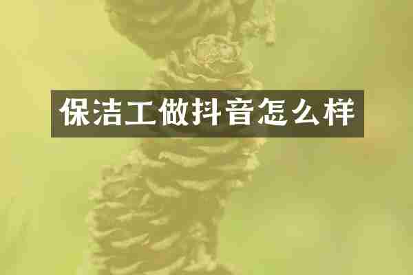 保洁工做抖音怎么样