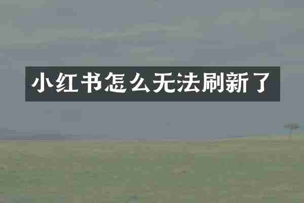 小红书怎么无法刷新了