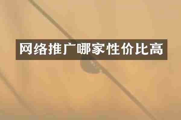 网络推广哪家性价比高