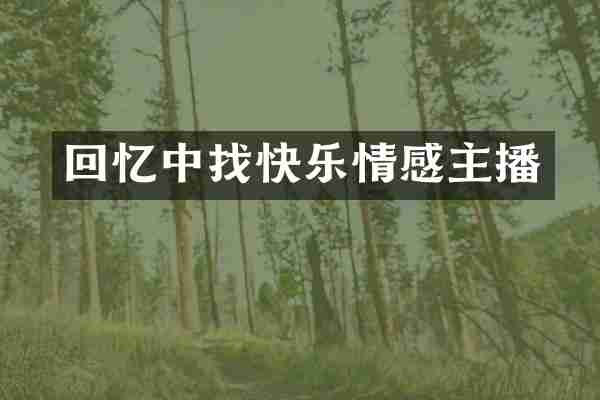 回忆中找快乐情感主播