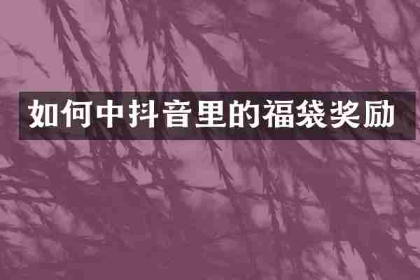 如何中抖音里的福袋奖励