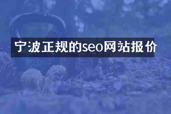 宁波正规的seo网站报价