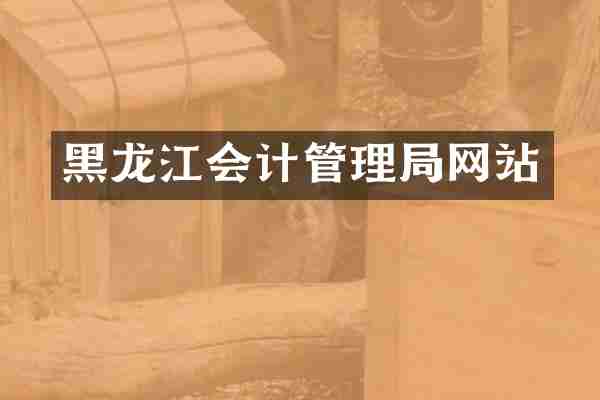 黑龙江会计管理局网站