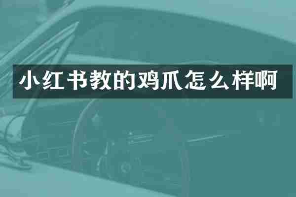 小红书教的鸡爪怎么样啊