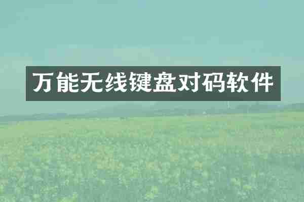 万能无线键盘对码软件