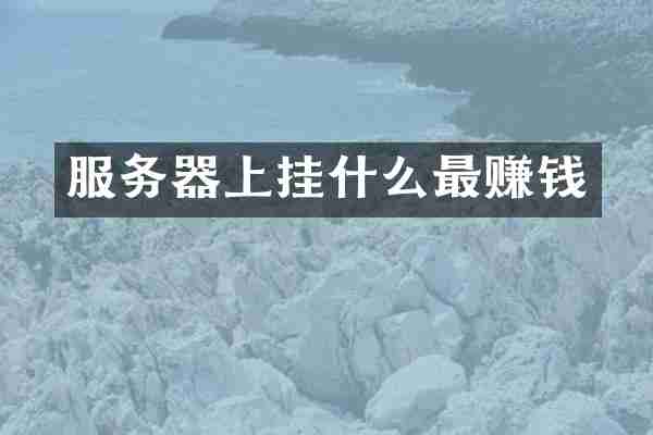 服务器上挂什么最赚钱