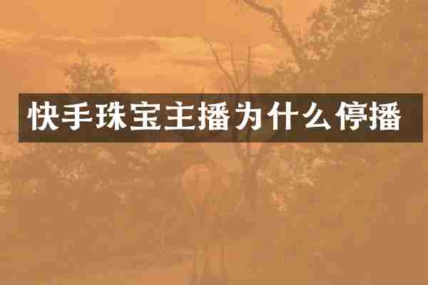 快手珠宝主播为什么停播