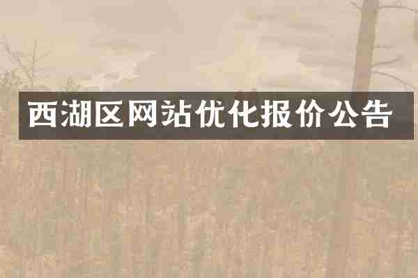 西湖区网站优化报价公告